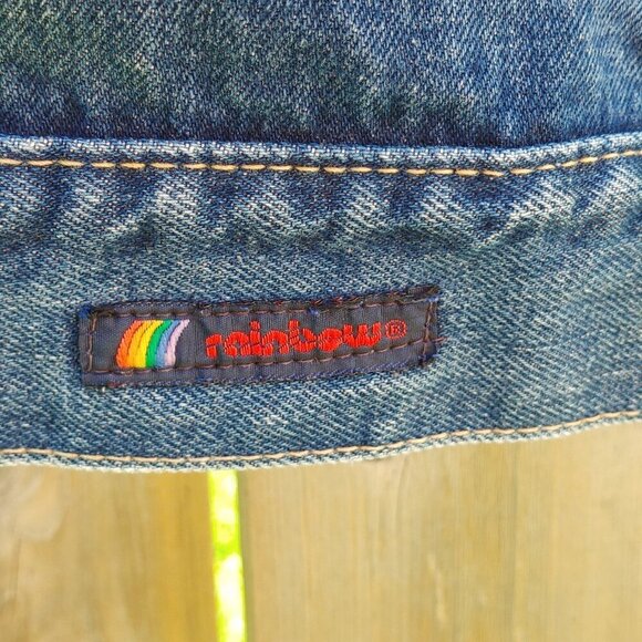 VINTAGE RAINBOW Jeanswear Denim Sleeveless Vest Women's Size Small - Picture 4 of 6